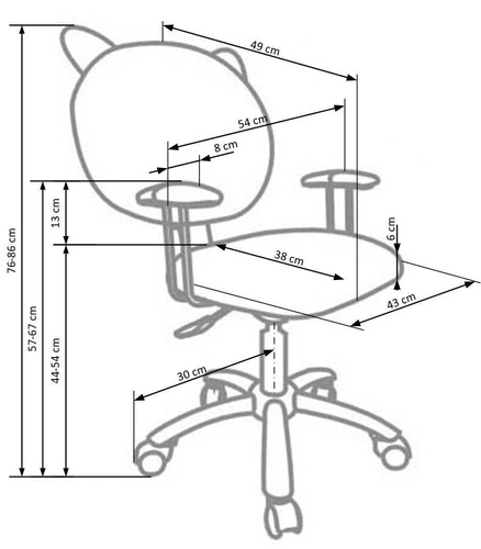 Fotel biurowy dla dziecka Lili różowy