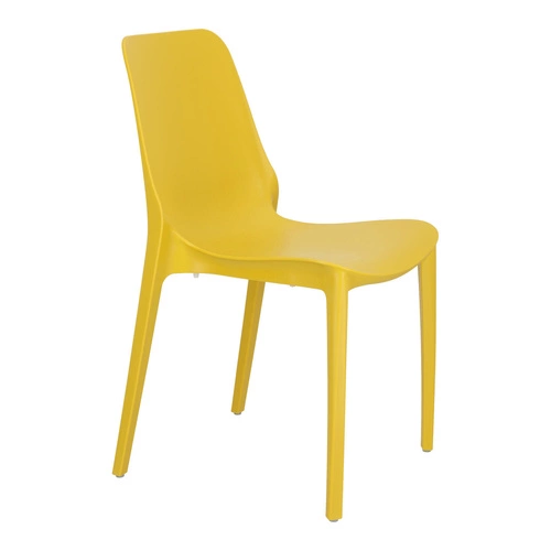 Krzesło ogrodowe Ginevra żółte z tworzywa sztaplowane nowoczesne do ogrodu i na taras SCAB Design