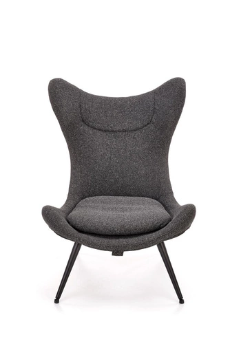 Fotel uszak wypoczynkowy Latina antracytowy do salonu nowoczesny tapicerowany Intesi