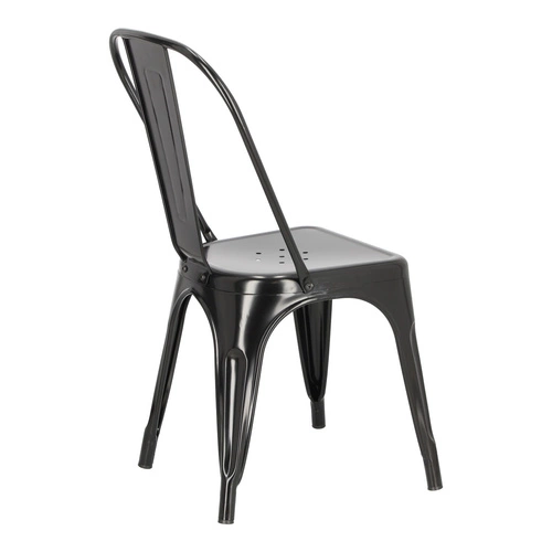 Krzesło metalowe Paris czarne inspirowane Tolix do jadalni i kuchni styl industrialny