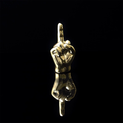 Figurka dekoracyjna Dłoń złota ceramiczna Intesi 10,5 cm nowoczesna do salonu lub biura