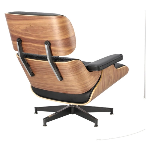 Fotel Vip Lounge Chair skórzany czarny obrotowy do salonu nowoczesny z podłokietnikami
