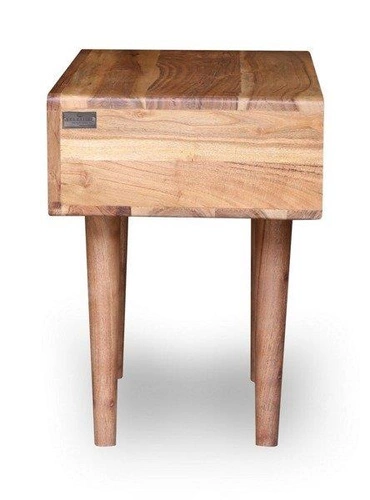 Szafka nocna drewniana 45 cm z szufladą skandynawska akacja brązowa Intesi