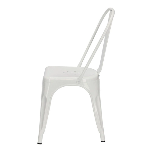 Krzesło metalowe Paris białe inspirowane Tolix do jadalni i kuchni nowoczesne D2.DESIGN