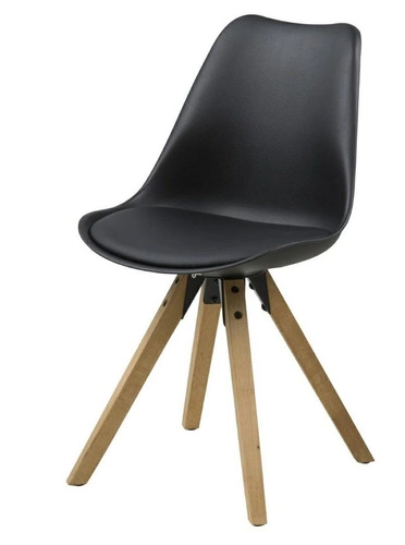 Krzesło do jadalni Dima Actona nowoczesne czarne z tworzywa i drewniane łatwe czyszczenie