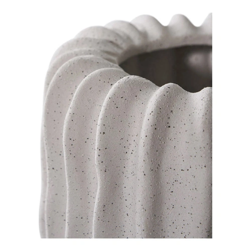 Doniczka ceramiczna Lamell szara okrągła do salonu nowoczesna House Nordic