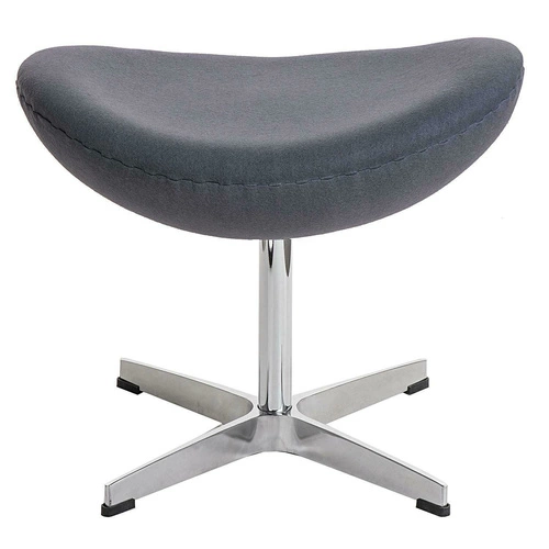 Podnóżek tapicerowany Jajo szary kaszmir Premium obrotowy do salonu nowoczesny D2.DESIGN