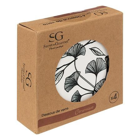 5five simply smart zestaw 4 ceramicznych podkładek pod kubek z kwiatowym wzorem białe 10 cm