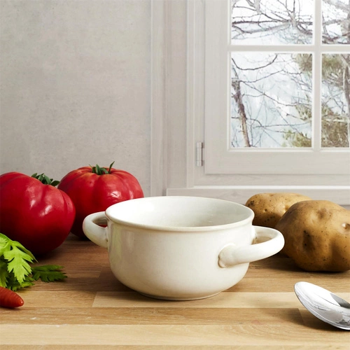 Bulionówka Temps Intesi biała 600ml ceramiczna miska do zupy z uszami do jadalni