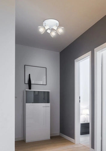 Plafon sufitowy Fly biały/chrom nowoczesny do salonu i sypialni okrągły 3xE14