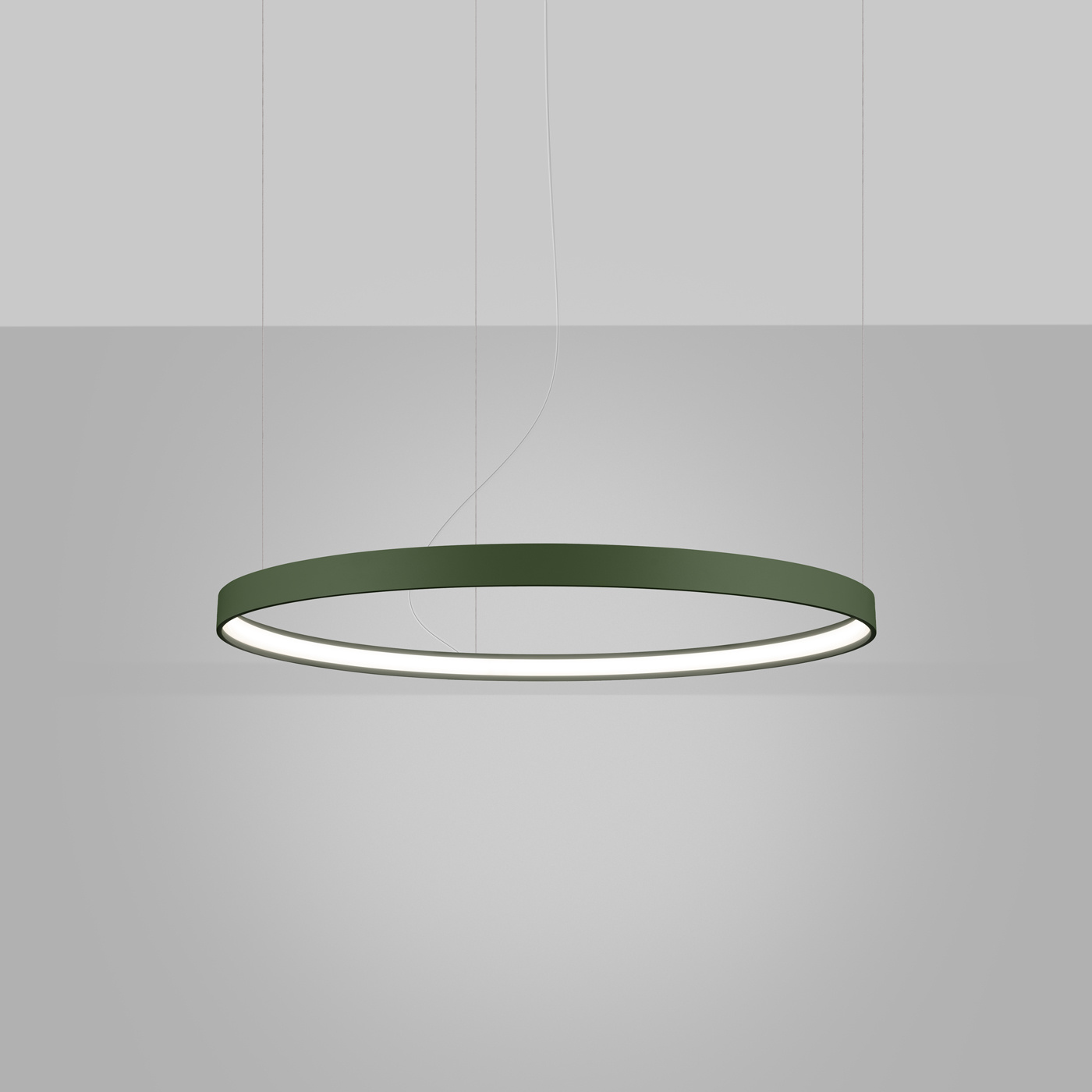 Nowoczesny żyrandol LED RIO 78 zielona oliwka regulowany do salonu, kuchni lub jadalni