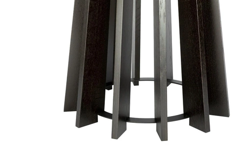 Stół okrągły do jadalni TAVLE NORDIFRA czarny dąb nowoczesny 120 cm na jednej nodze