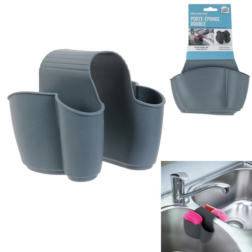 Uchwyt na gąbki do zlewu podwójny