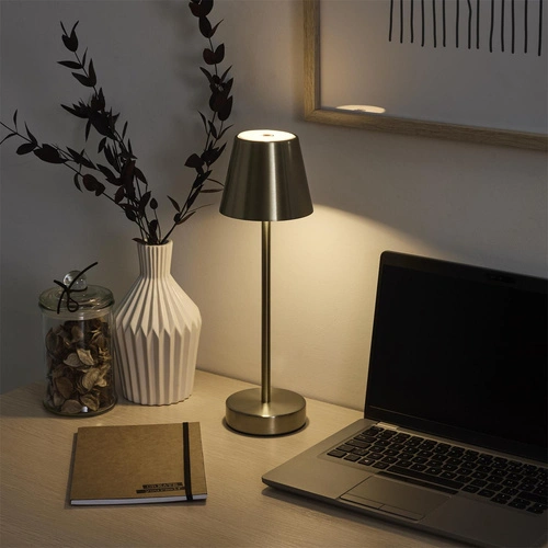 Lampka nocna Casablanca LED złota dotykowa ze ściemniaczem 36 cm