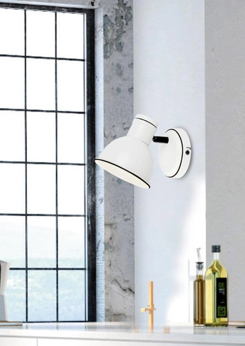 Kinkiet ścienny Zumba biało-czarny nowoczesny metalowy do sypialni i salonu CANDELLUX