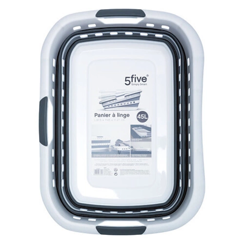 Składany kosz na pranie 45L do łazienki Hamper nowoczesny biało-szary 5five simply smart