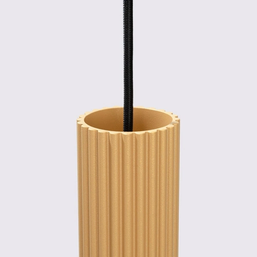 Lampa wisząca KARBON 3-punktowa złota nowoczesna do salonu regulowana wysokość