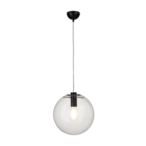 Lampa wisząca kula szklana TONDA czarna 30 cm regulowana do salonu i kuchni