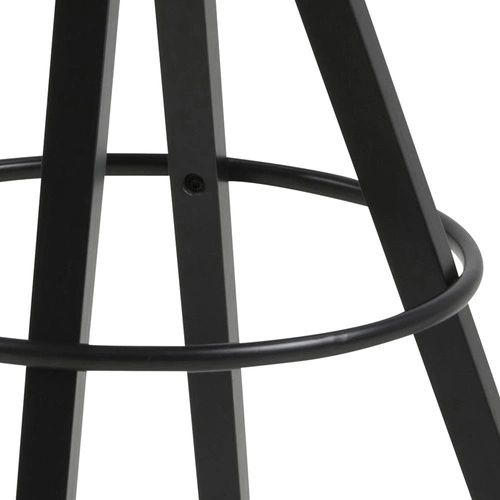 Hoker Dima Brandy z oparciem do kuchni i wyspy, tapicerowany skórą ekologiczną na drewnianych nogach