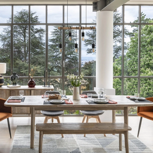 Stół rozkładany do jadalni Banila Atmosphera drewniany akacja naturalna 180–260 cm rustykalny