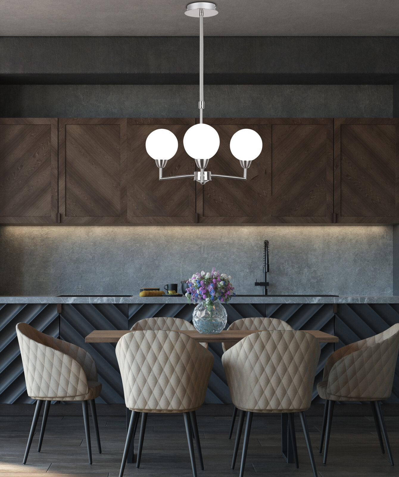 Lampa wisząca Logos lampa wisząca satynowy 3x25W G9 klosz biały