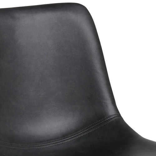 Hoker z oparciem Oregon Actona czarny industrialny do kuchni i wyspy, ekoskóra, metal 76,5 cm