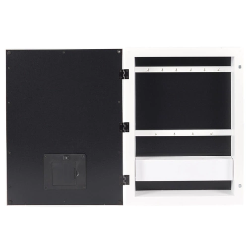 Szafka łazienkowa wisząca z lustrem LED Intesi biała nowoczesna 30 cm płytka