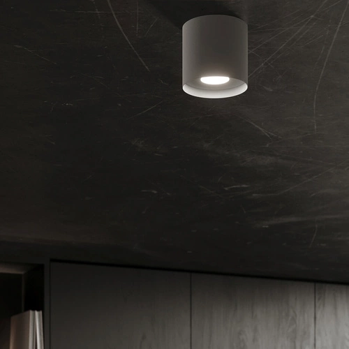 Plafon sufitowy MIKA szary minimalistyczny do salonu i kuchni aluminium 12x12 cm