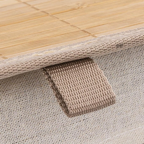 Bambusowy kosz na pranie Palawan 60L do łazienki z uchwytami nowoczesny naturalny