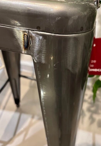 Hoker Paris Back 75cm metaliczny insp. Tolix OUTLET