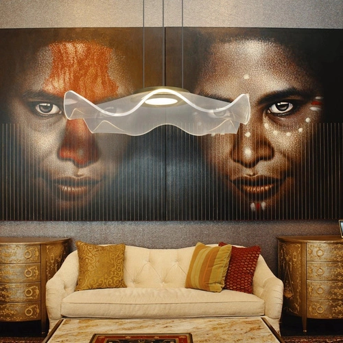 Lampa wisząca Velo no.2 złota LED nowoczesna do salonu i jadalni regulowana 50 cm