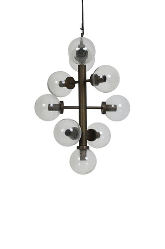 Lampa wisząca Chavello 9-punktowa kula metalowa brązowa do salonu i jadalni