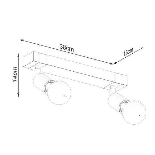 Plafon sufitowy ZUCA 2 czarny z drewnem nowoczesny do salonu regulowany SOLLUX LIGHTING