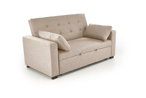Sofa rozkładana z funkcją spania Durat beżowa skandynawska 2-osobowa do salonu Intesi