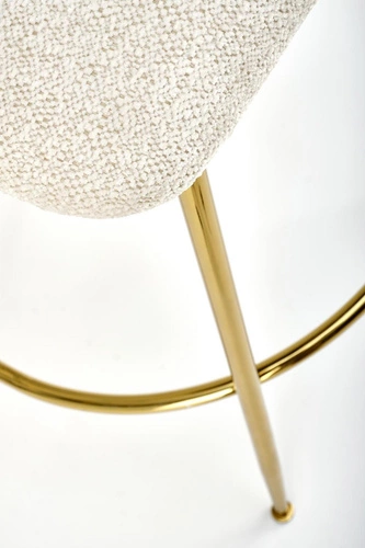 Hoker Paloma kremowy z oparciem glamour na złotych nogach do kuchni i jadalni 75 cm Intesi