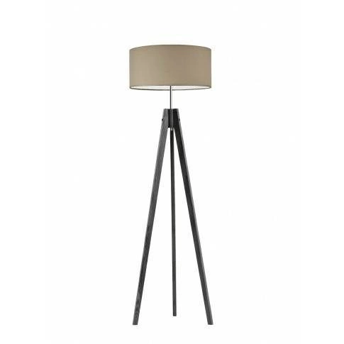 Lampa podłogowa stojąca do salonu drewniana z abażurem beżowym HAITI Lysne glamour 138 cm