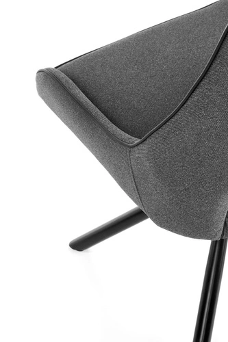 Krzesło tapicerowane Clutter szare Intesi do jadalni nowoczesne na metalowych nogach
