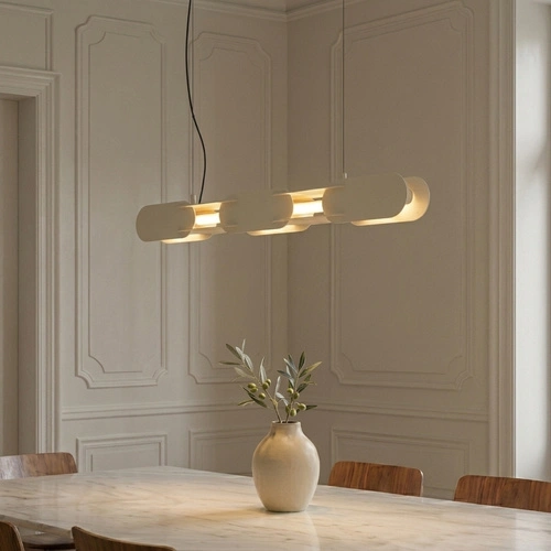 Lampa wisząca CHAIN 91 LED beżowa nowoczesna nad wyspę
