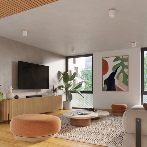 Plafon sufitowy RIF biały nowoczesny skandynawski do salonu, kuchni i sypialni SOLLUX