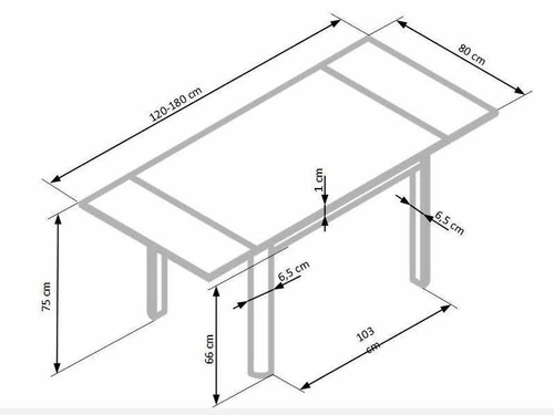 Intesi Stonal stół rozkładany szklany do jadalni nowoczesny biało-beżowy 120 cm
