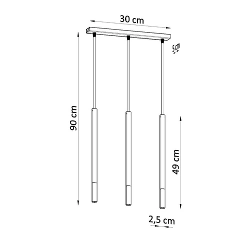 Lampa wisząca Mozaica 3L czarno-złota nowoczesna nad wyspę lub stół do salonu