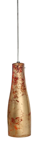 Lampa wisząca Butelka szklana czerwona złota do kuchni i jadalni nad stół boho 1xE27