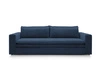 Sofa rozkładana z funkcją spania Ulnes 3-osobowa sztruksowa granatowa do salonu z pojemnikiem
