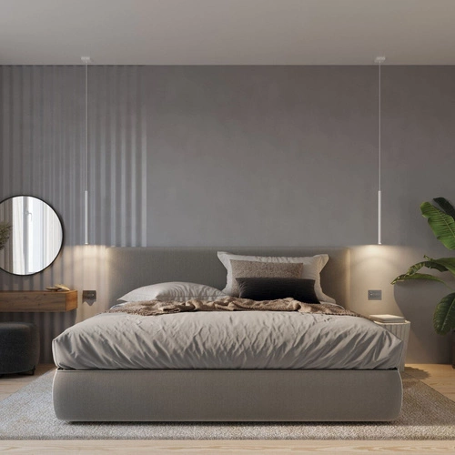 Nowoczesna lampa wisząca Pastelo 5P biała metalowa do salonu i jadalni SOLLUX