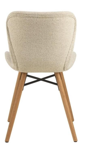 Krzesło Batilda tapicerowane kremowe do jadalni i salonu skandynawskie dębowe Actona