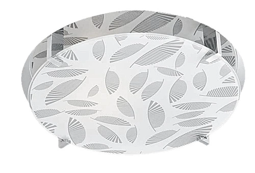 Plafon sufitowy Fikus biały szklany okrągły 30 cm nowoczesny do sypialni i salonu