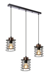 Lampa wisząca Glob czarny+złoty 3x40W E27 klosz czarny
