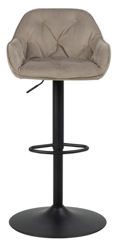 Hoker Brooke VIC beżowy aksamitny z oparciem i podłokietnikami obrotowy regulowany do kuchni