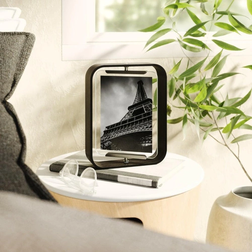 Ramka na zdjęcia 10x15 Bellwood czarna drewniana obrotowa stojąca Umbra na biurko