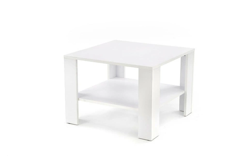 Stolik kawowy kwadratowy biały z półką Tastur S Intesi nowoczesny do salonu 70x70 cm